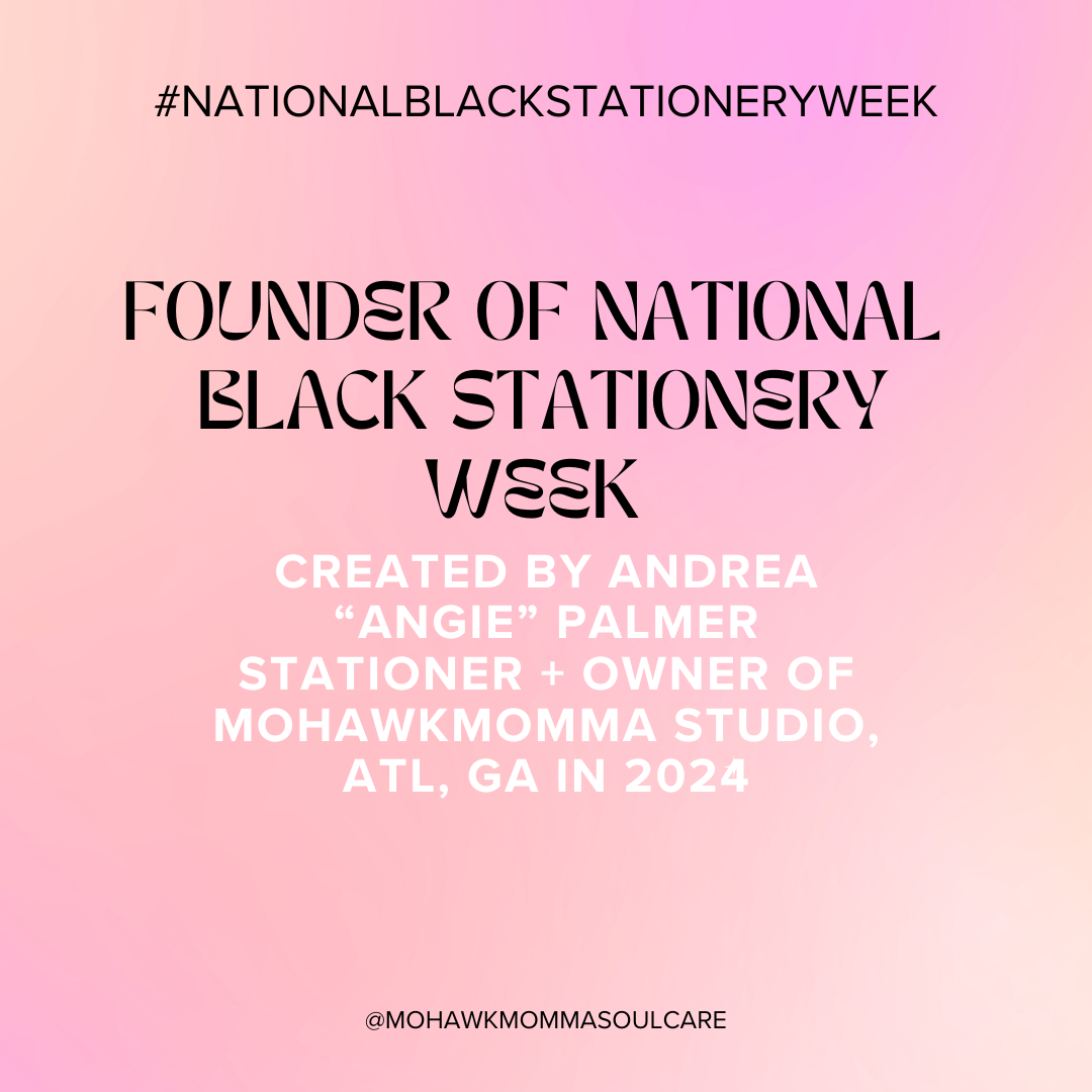 Founder, Andrea "Angie" Palmer, of National Black Stationery Week text image